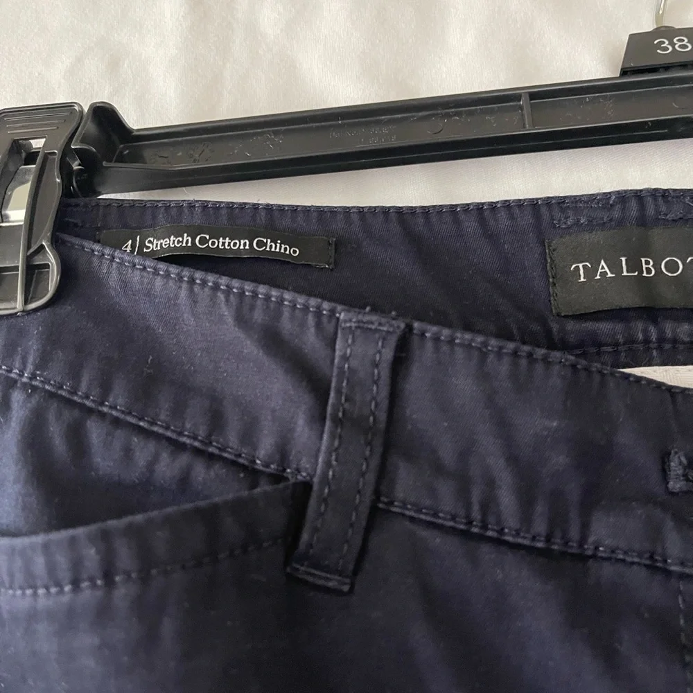 TALBOTS WOMEN’S STRETCH COTTON CHINOS - DARK BLUE/NAVY SIZE: 4 - Picture 3 of 4